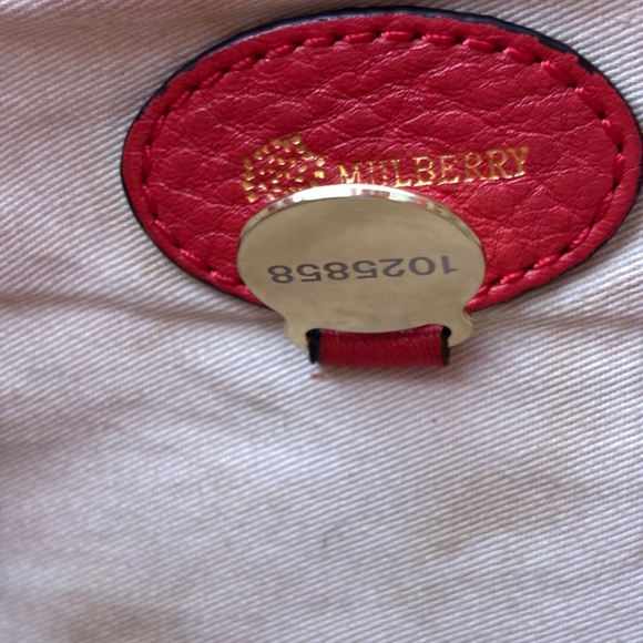 Mulberry Red Pebbled Leather Crossbody – Tree Logo, British Designer - Picture 5 of 14